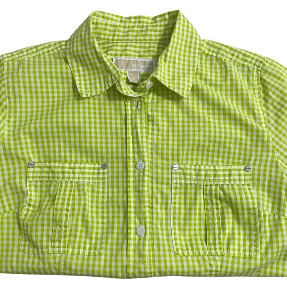Michael Michael Kors Shirt Size Small Checkered Adjustable Sleeve Button Up - Picture 4 of 6